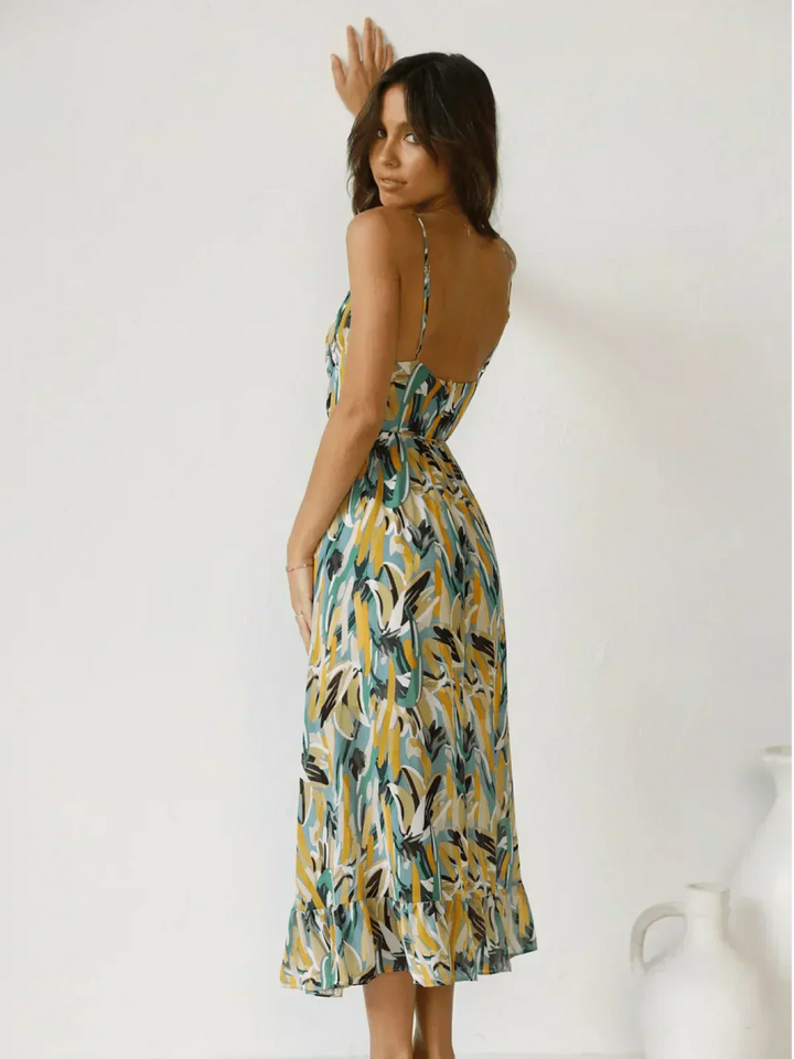Chiara Colorful Midi Dress for Women Summer Elegance - Elena Harper