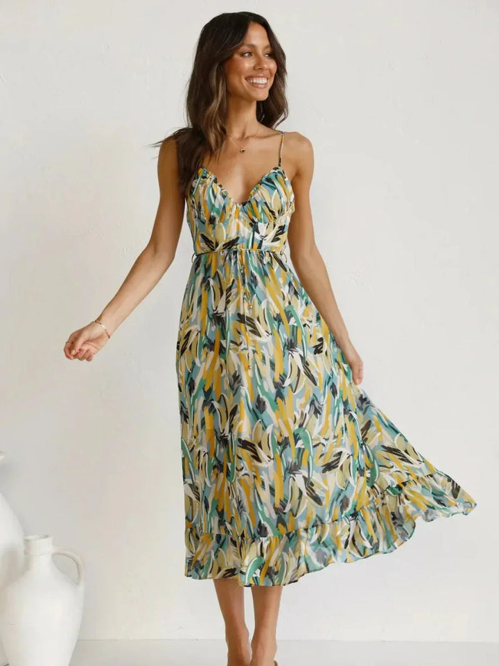 Chiara Colorful Midi Dress for Women Summer Elegance - Elena Harper