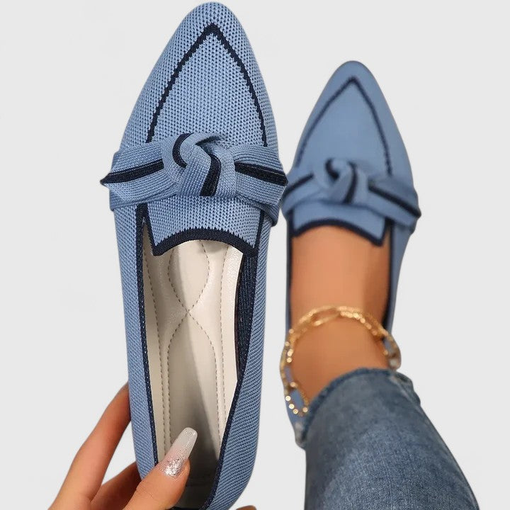 Women's Slip-On Loafers with Bow Detail and Cushioned Insole