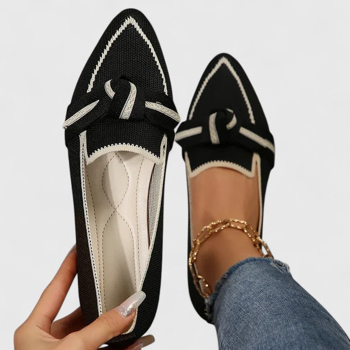 Women's Slip-On Loafers with Bow Detail and Cushioned Insole