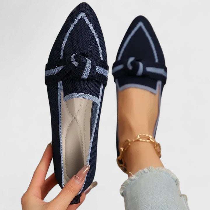 Women's Slip-On Loafers with Bow Detail and Cushioned Insole