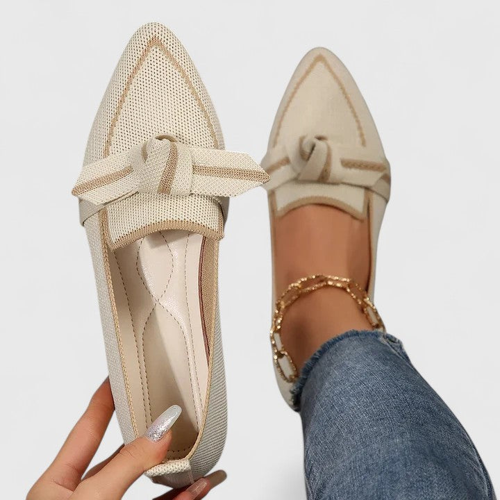 Women's Slip-On Loafers with Bow Detail and Cushioned Insole