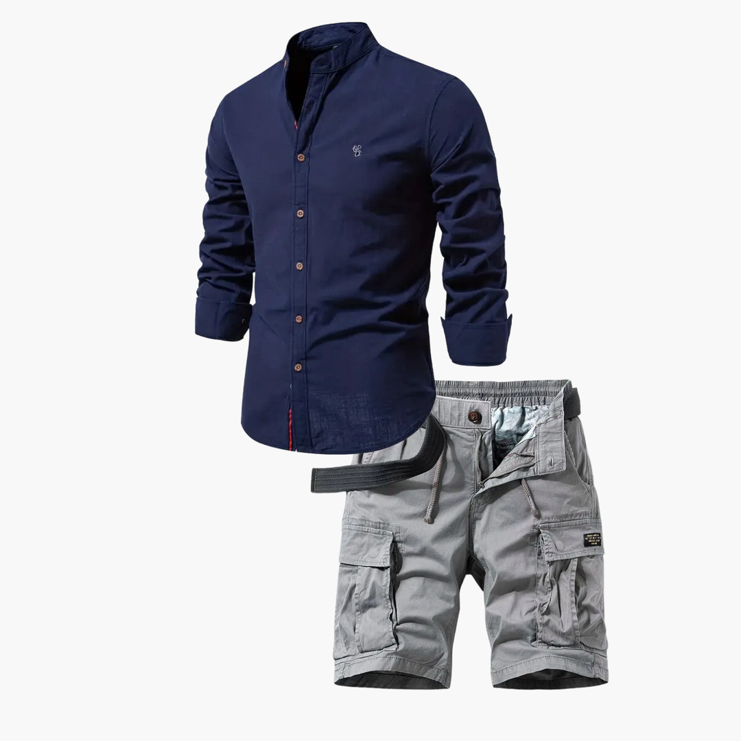 Men's Set with Mandarin Collar