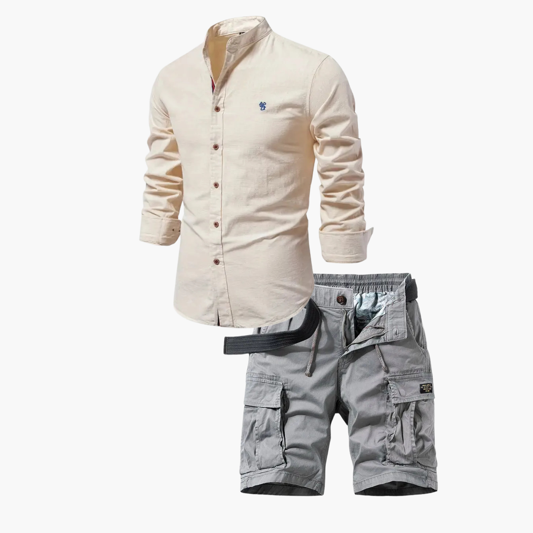 Men's Set with Mandarin Collar