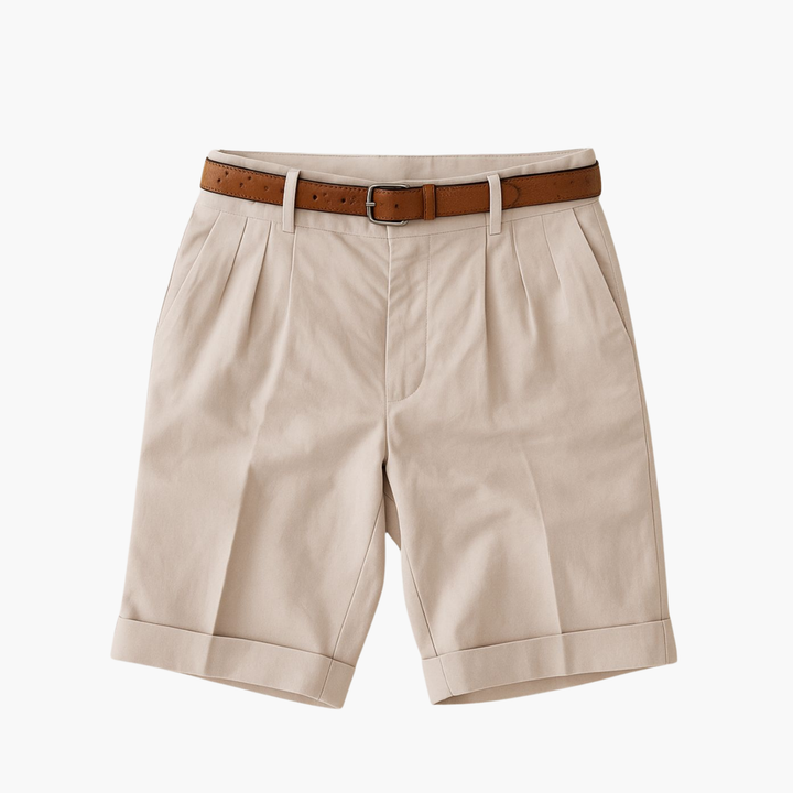 Men's Mao Collar Shirt and Shorts Set - Elena Harper