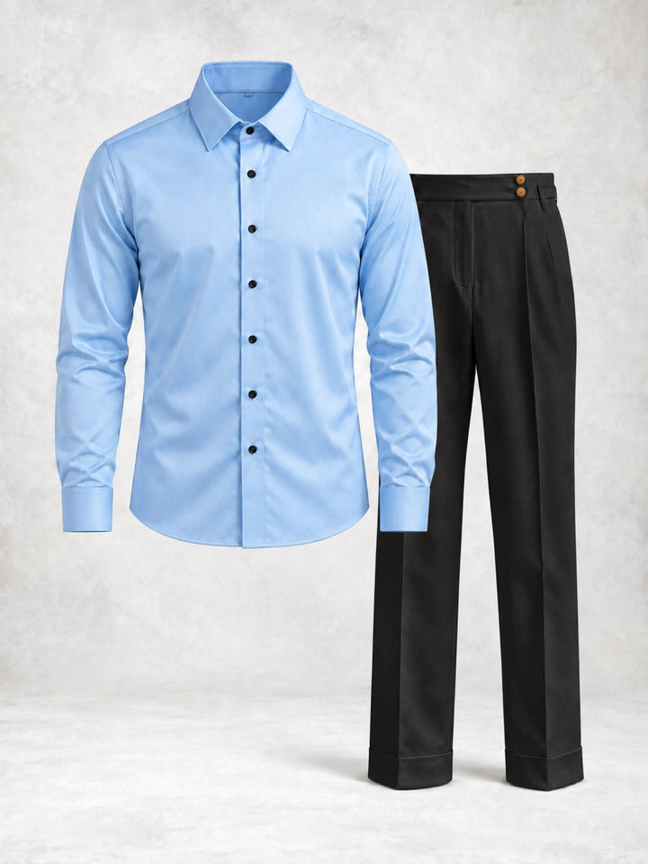 Men's Button-Up Shirt and Pleated Trousers - Elena Harper