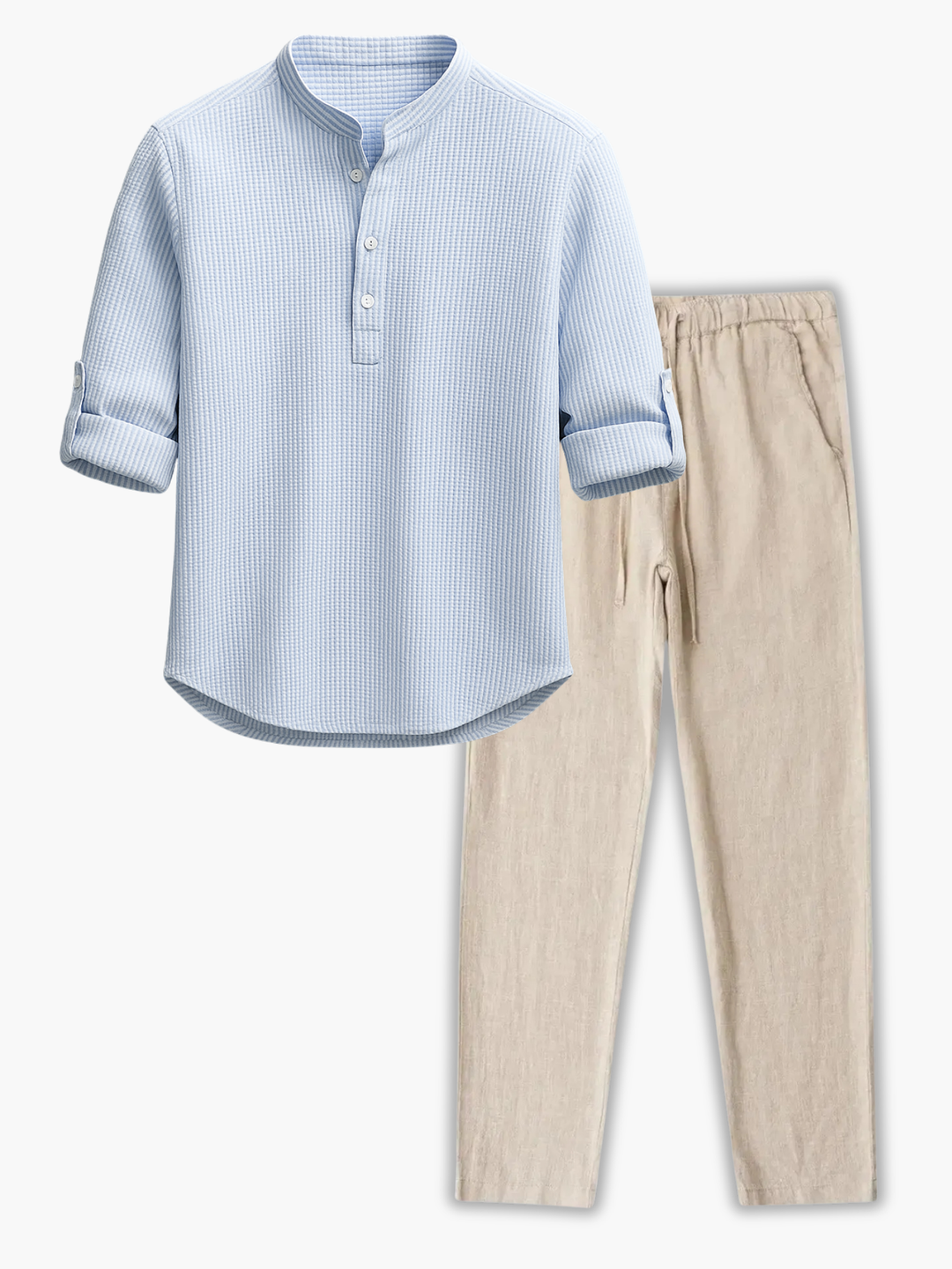 Men's Textured Shirt Set