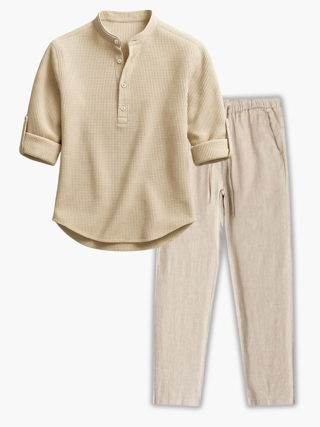 Men's Textured Shirt Set
