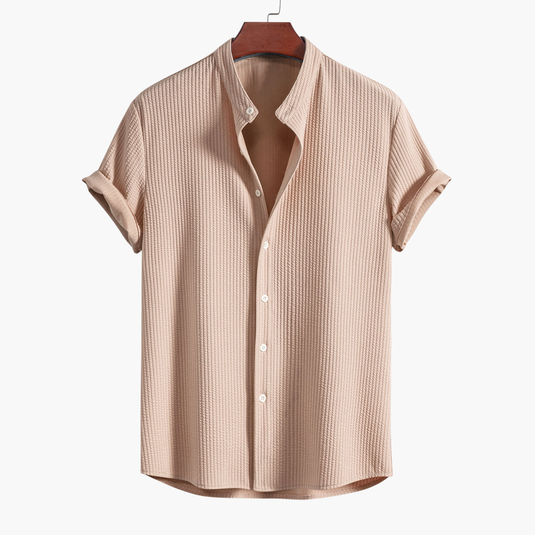 Men's Textured Shirt and Shorts Set