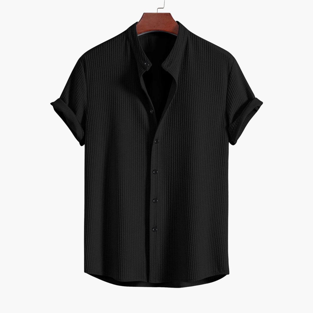 Men's Textured Shirt and Shorts Set