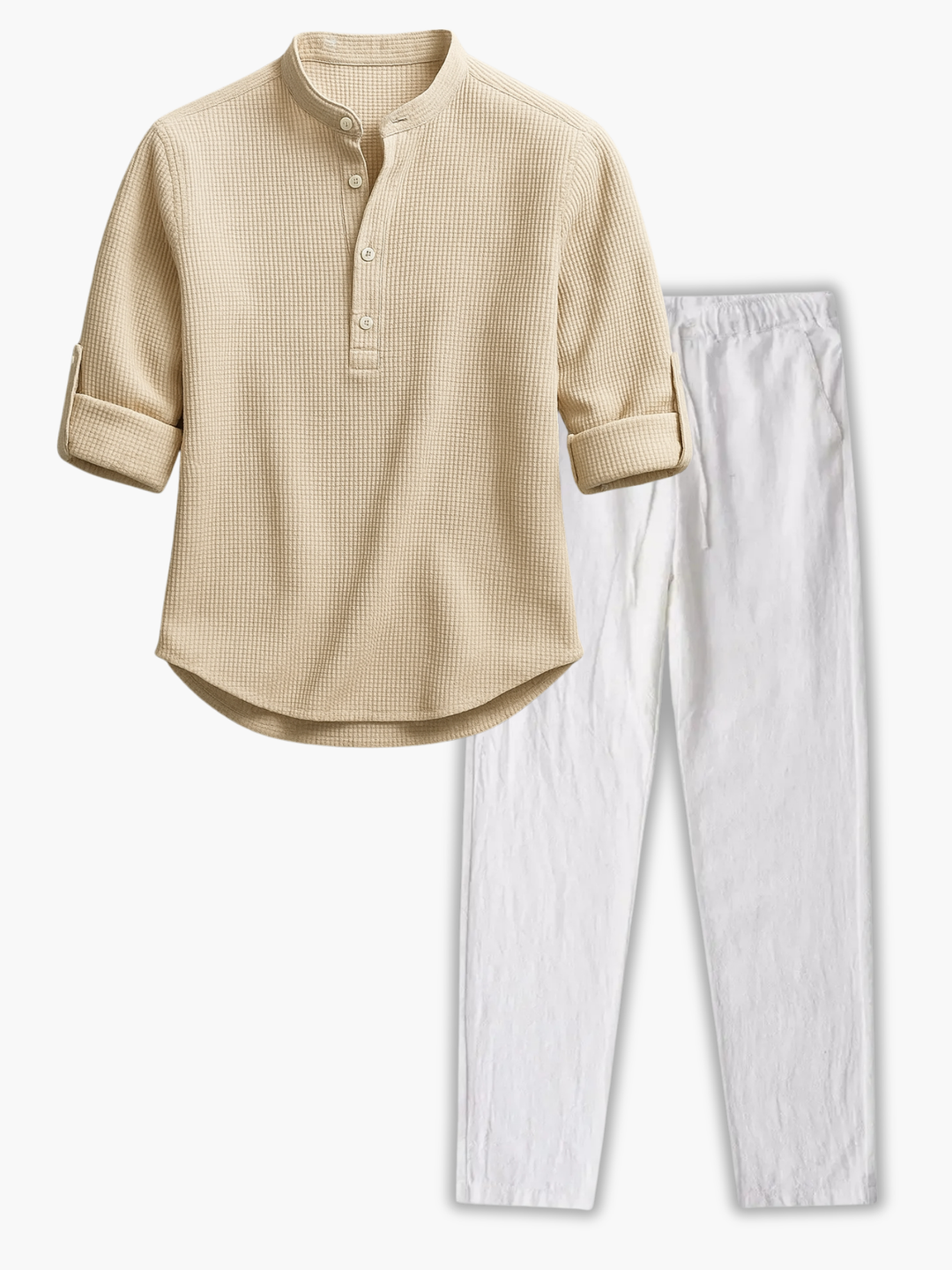 Men's Mao Collar Set with Pants - Elena Harper