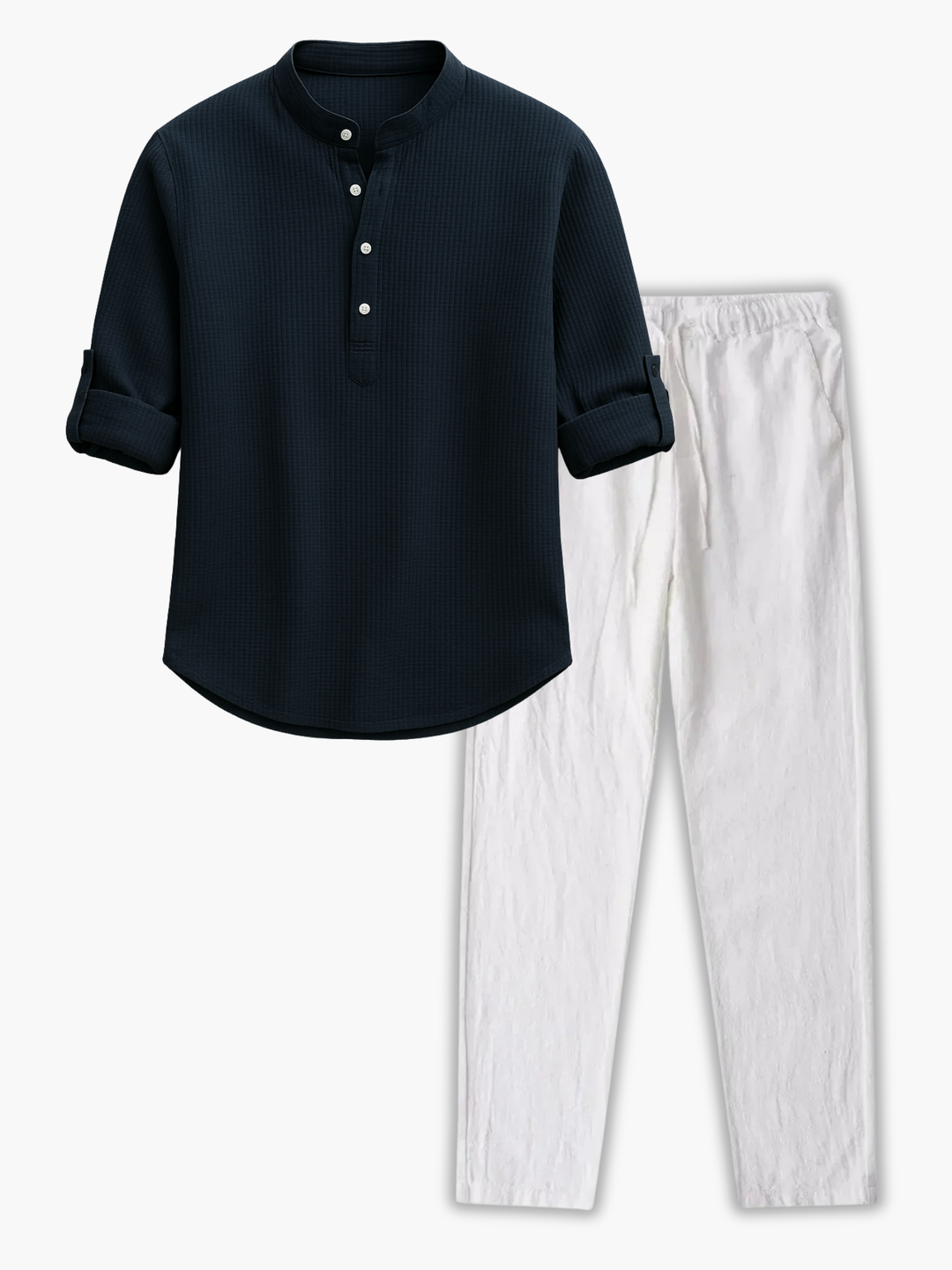 Men's Mao Collar Set with Pants - Elena Harper