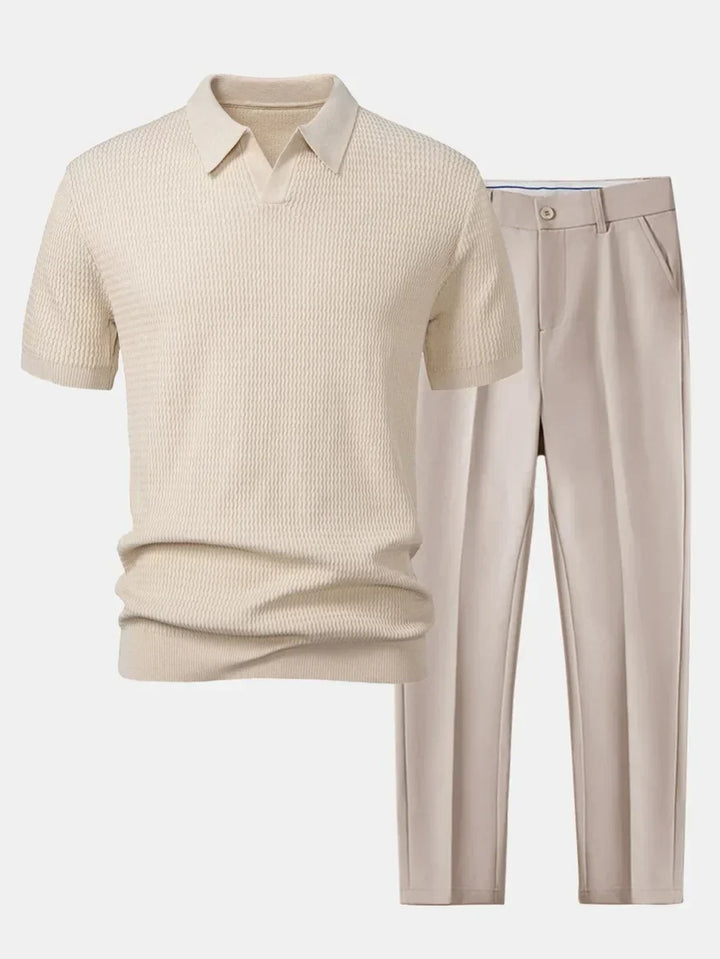 Men's Polo and Fitted Pants Set - Elena Harper