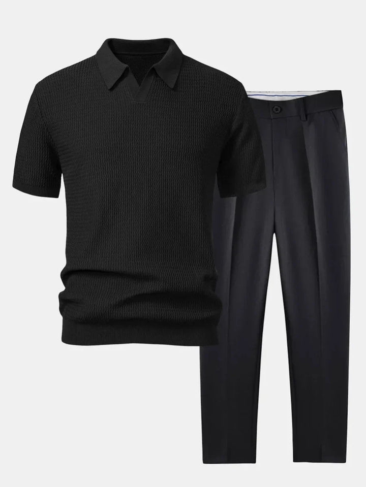 Men's Polo and Fitted Pants Set - Elena Harper