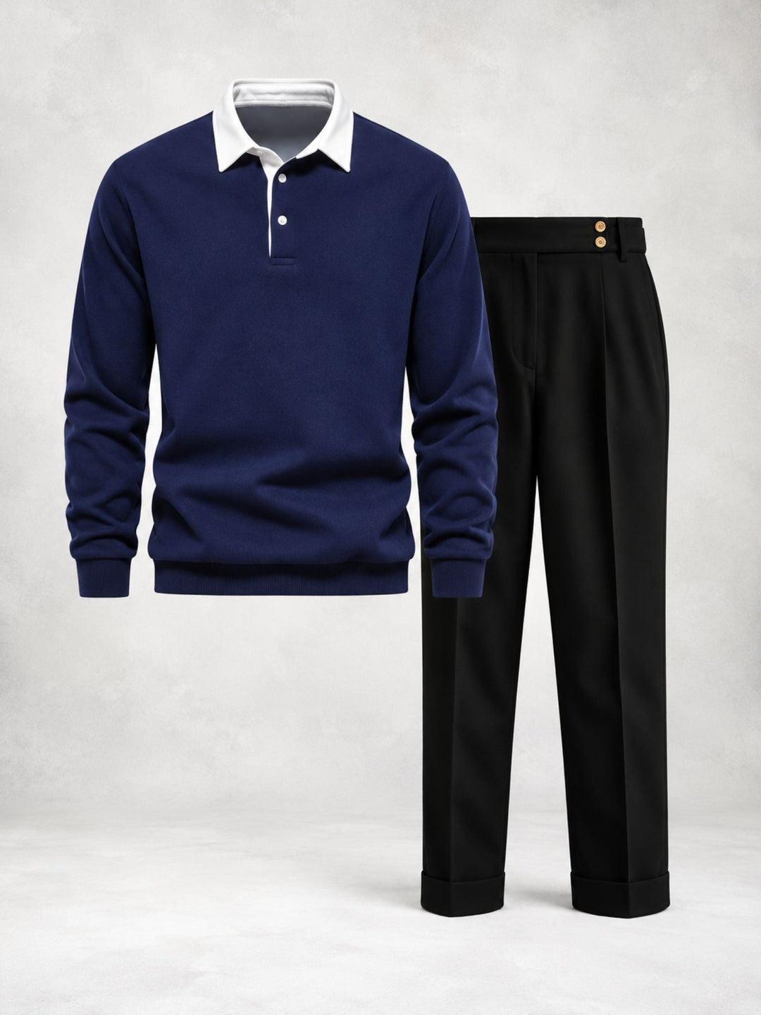 Men's Long Sleeve Polo and Trousers Set