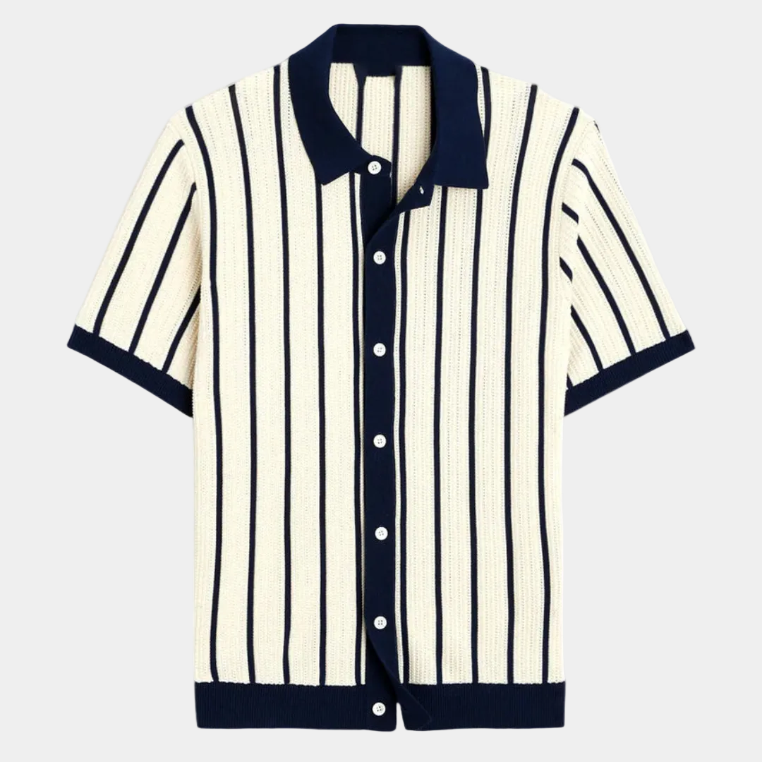 Men's Striped Buttoned Set