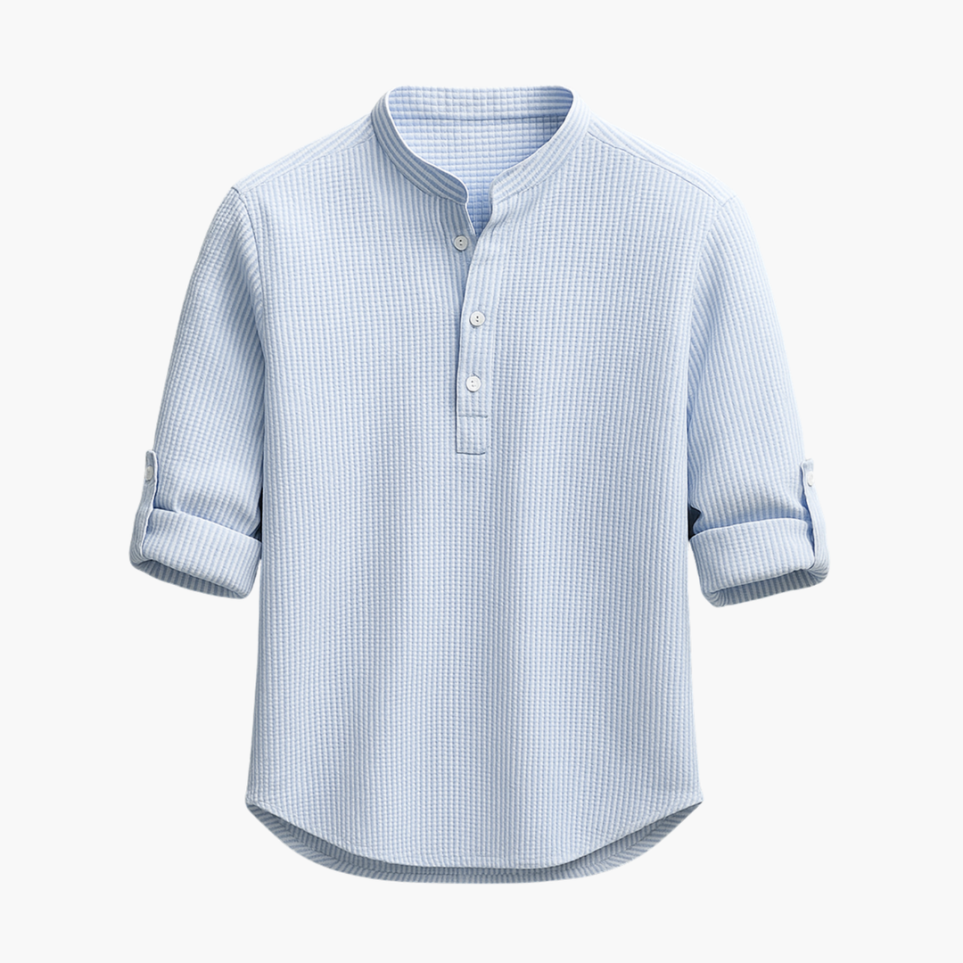 Men's Tunic Set with Mao Collar and Shorts