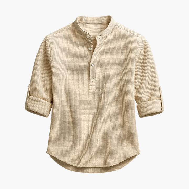 Men's Tunic Set with Mao Collar and Shorts
