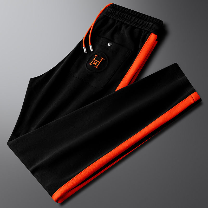 Men's Zip-Up Set with Contrasting Stripes - Elena Harper