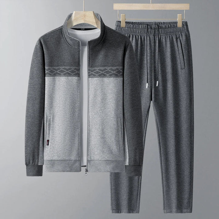 Men's Zip-Up Set with High Collar - Elena Harper