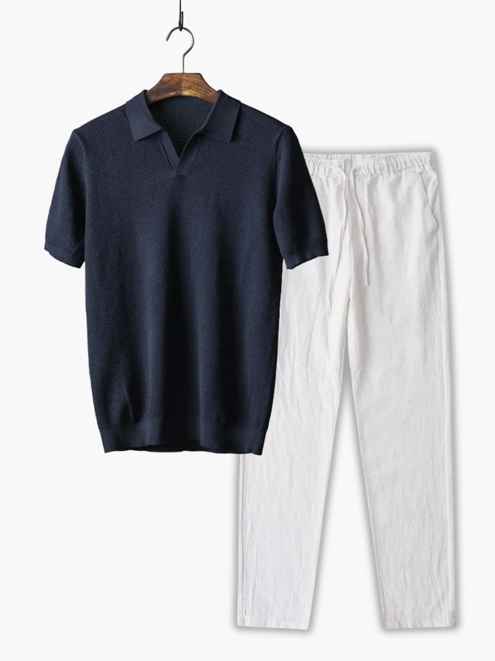 Classic Collar Polo Set and Pants