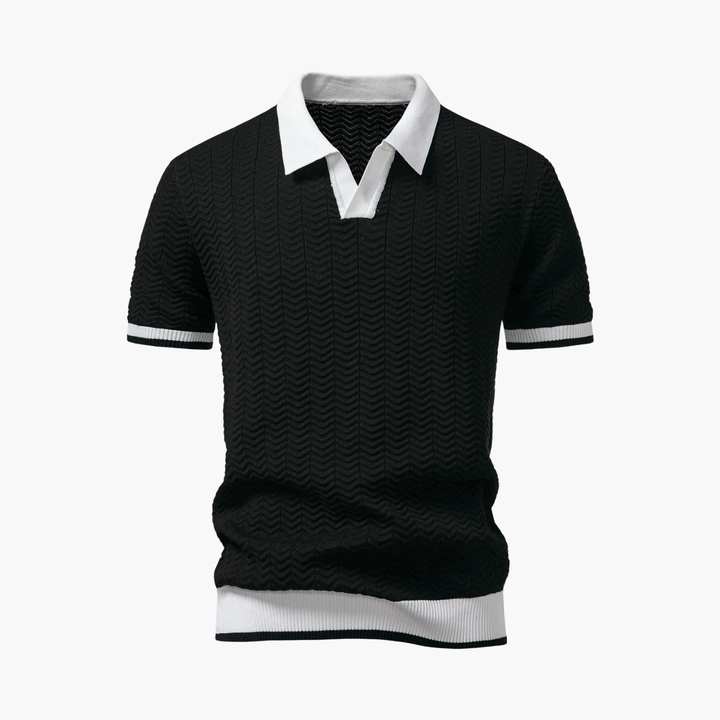 Textured polo set and cargo shorts for men