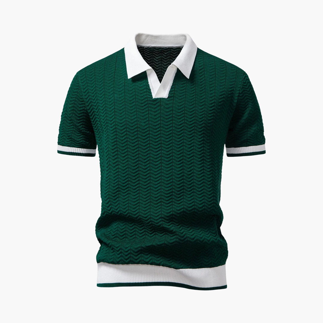 Textured polo set and cargo shorts for men