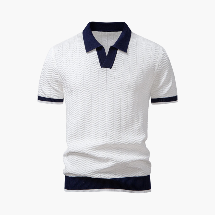 Textured polo set and cargo shorts for men