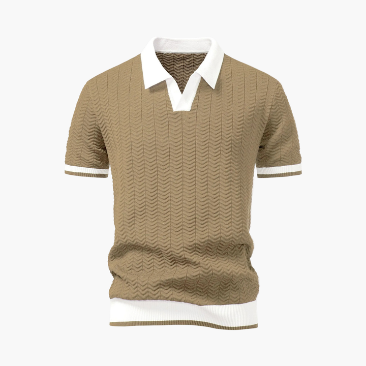 Textured polo set and cargo shorts for men