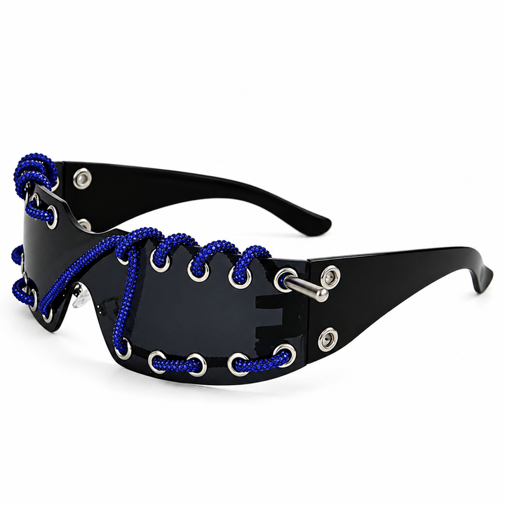 ChainShade Fashionable Sunglasses with Studs, view 4 - Elena Harper