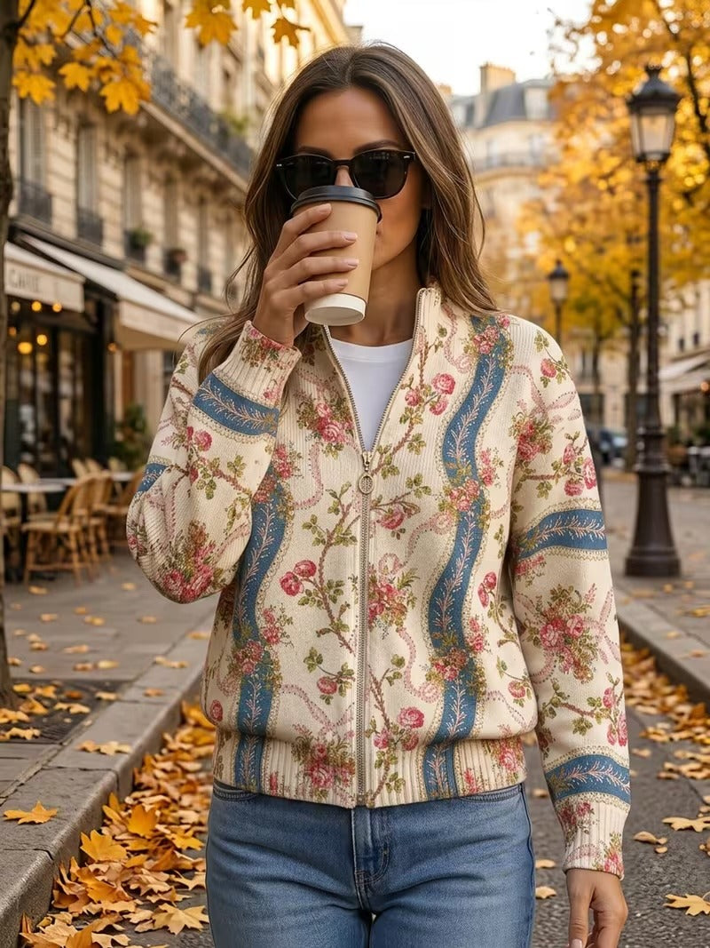 Eulalia Climbing Rose Ribbon Cardigan - Elena Harper