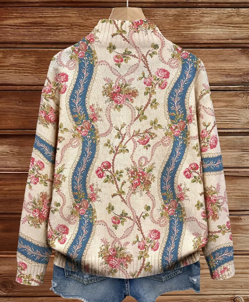 Eulalia Climbing Rose Ribbon Cardigan - Elena Harper