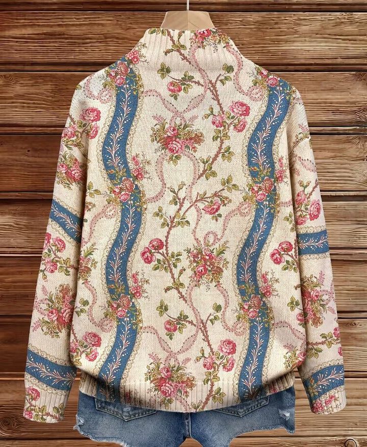 Eulalia Climbing Rose Ribbon Cardigan - Elena Harper