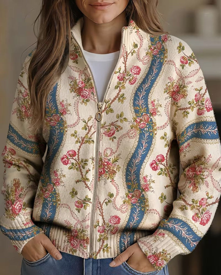 Eulalia Climbing Rose Ribbon Cardigan - Elena Harper