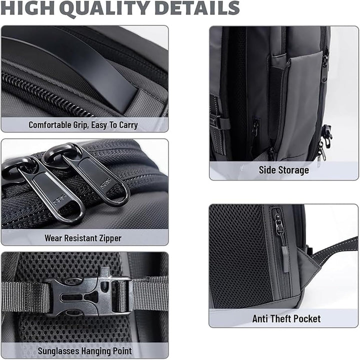 Expandable Compression Travel Backpack with Anti-Theft Lock and Wet Pocket