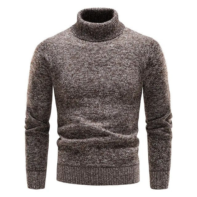 Men's High Neck Sweater with Knitted Effect - Raiden