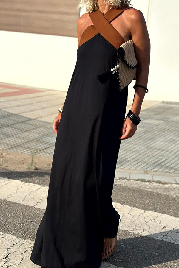 CARYS – WOMEN'S CROSS BACKLESS SLEEVELESS DRESS