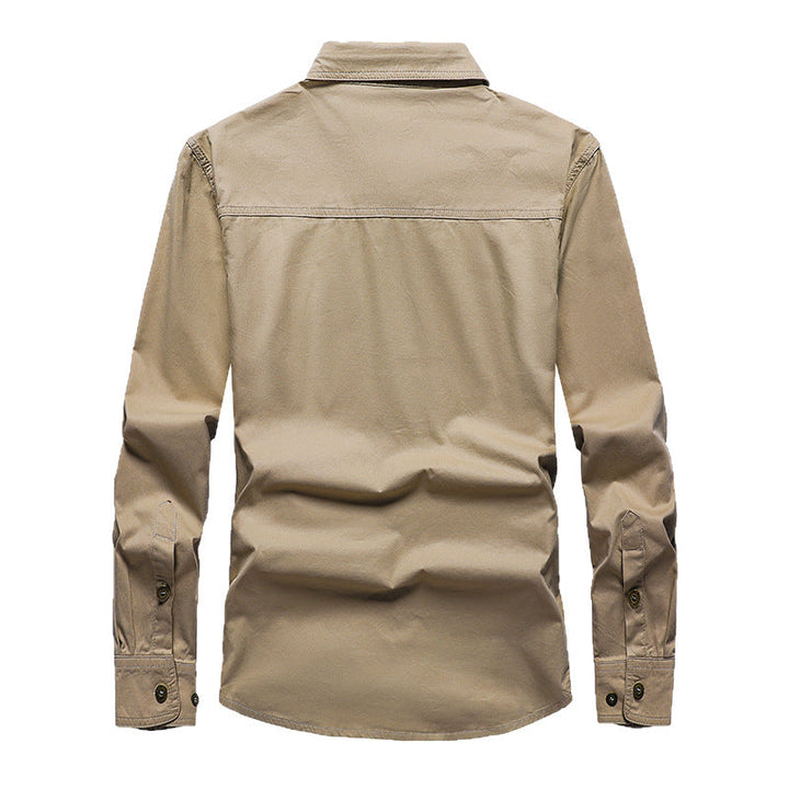 Premium Long Sleeve Cargo Shirt for Men – Casual Workwear with Loose Fit