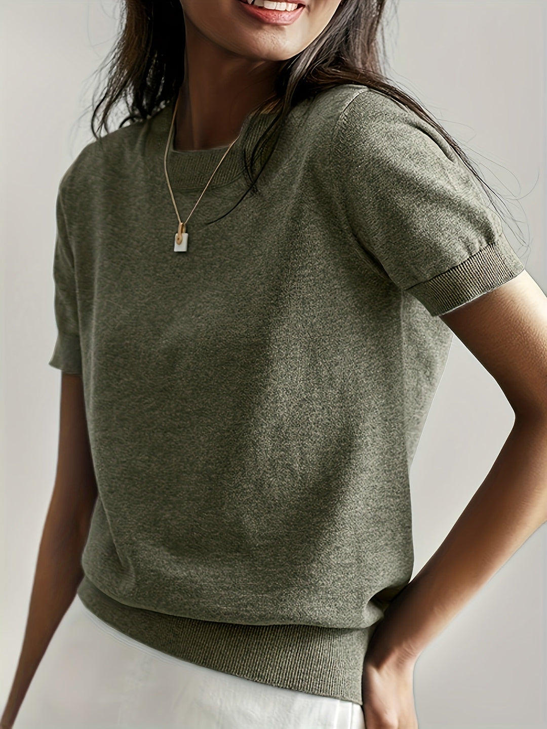 SUMMER SWEATER WITH SHORT SLEEVES FOR WOMEN