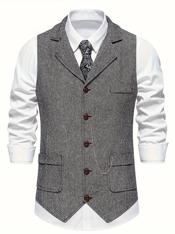 Ferry Single-Breasted Waistcoat with Lapels, view 5 - Elena Harper