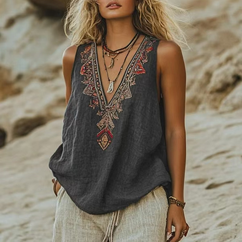 Aleka VINTAGE BOHO SLEEVELESS TOP - Elena Harper