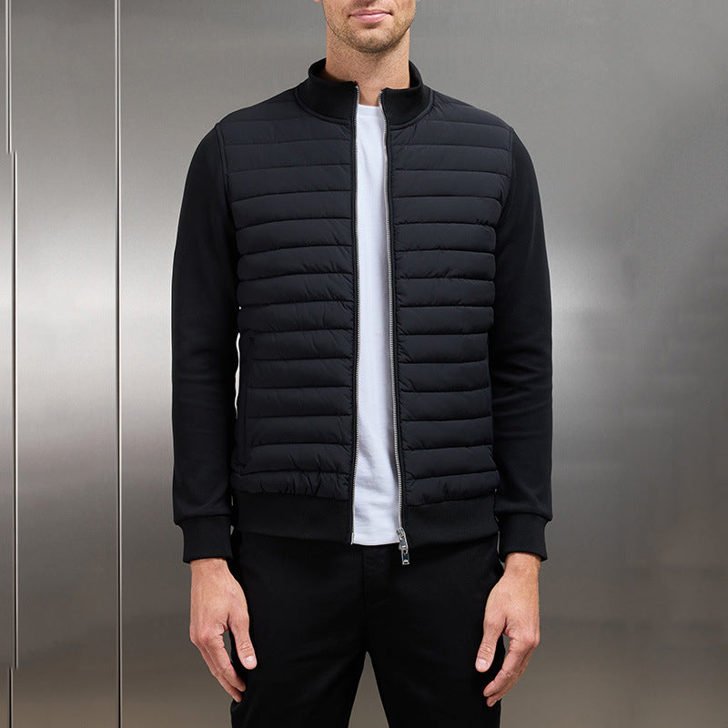 Lightweight Quilted Jacket with High Collar for Men – Stylish Winter Outerwear