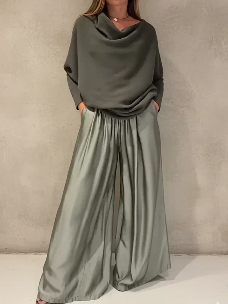 Alba Elegant ensemble with a Bardot neckline design, view 3 - Elena Harper