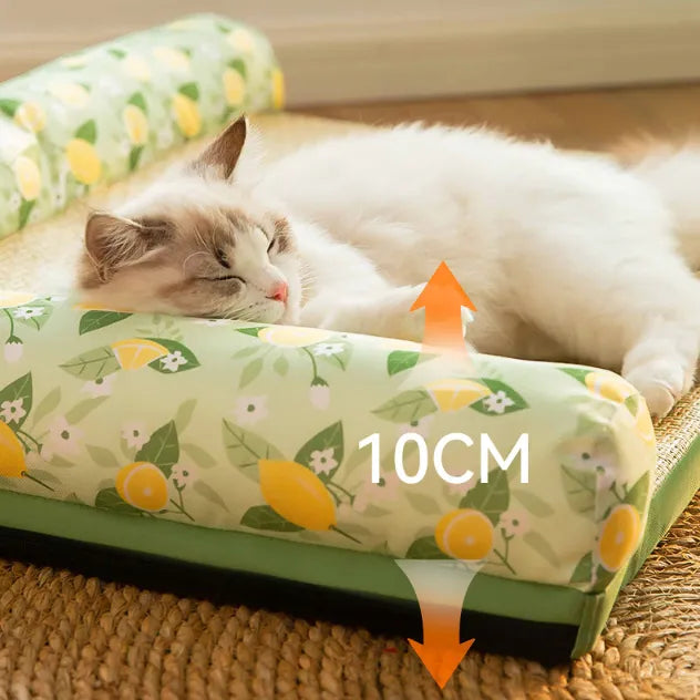 Cat's Summer Cooling Mat with Cozy Raised Edge