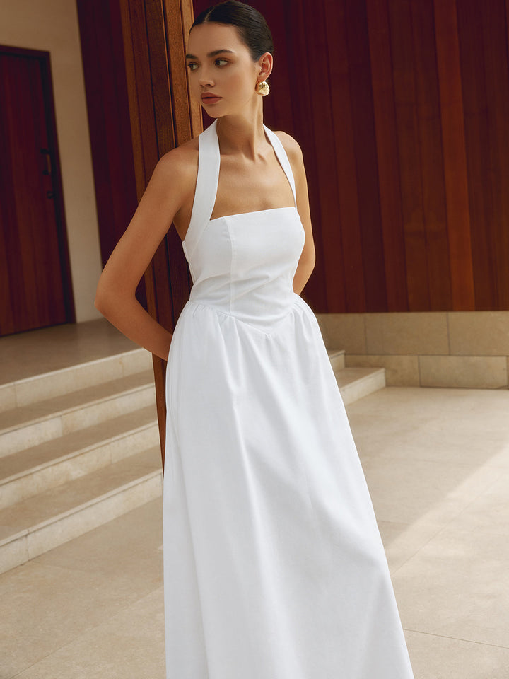 A-Line Dress with American Neckline - Elena Harper