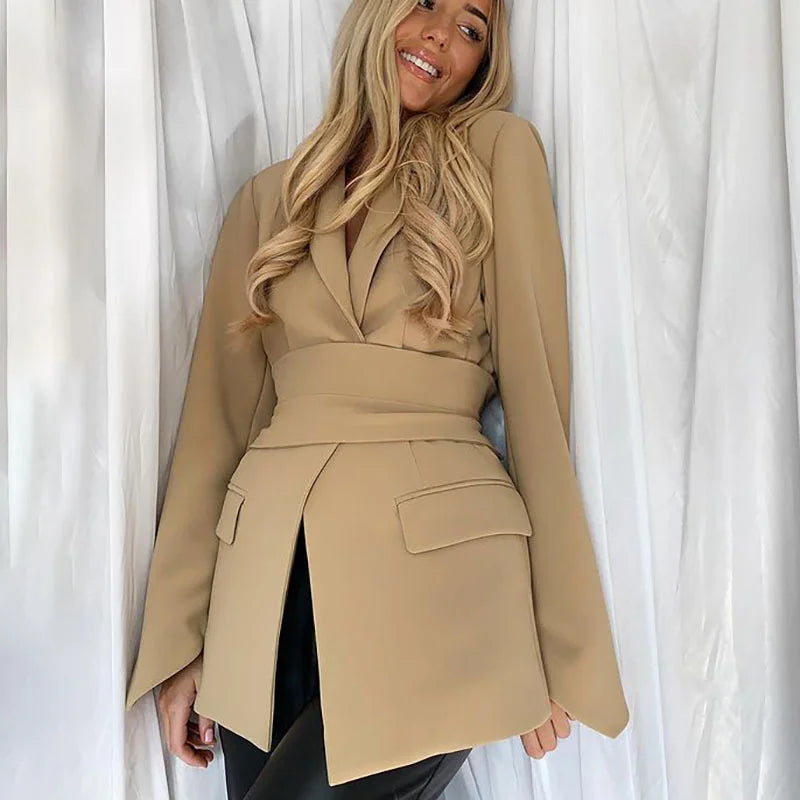 Blazer with Belt, view 3 - Elena Harper