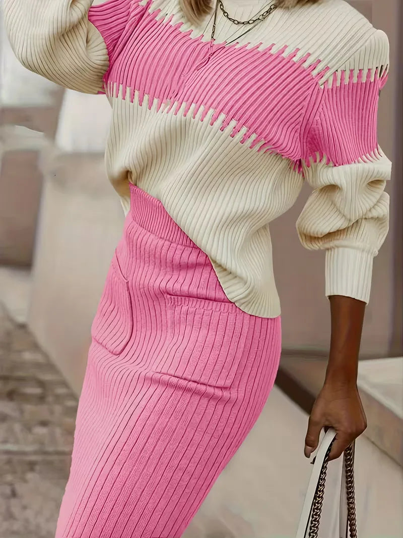 Two-Piece Ribbed Texture Set - Coordinated and Comfortable