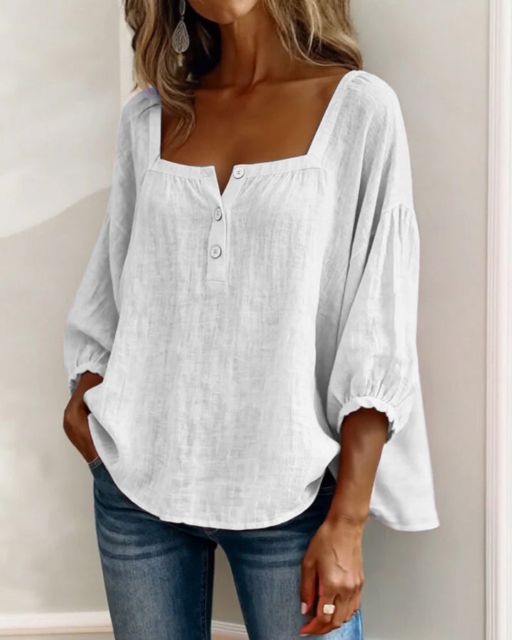 BLOUSE WITH SQUARE NECKLINE FOR WOMEN