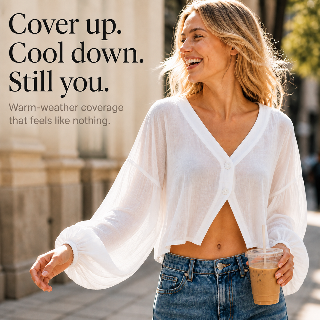 Cruvella Sheer Layer That Covers Arms Without The Heat - Elena Harper