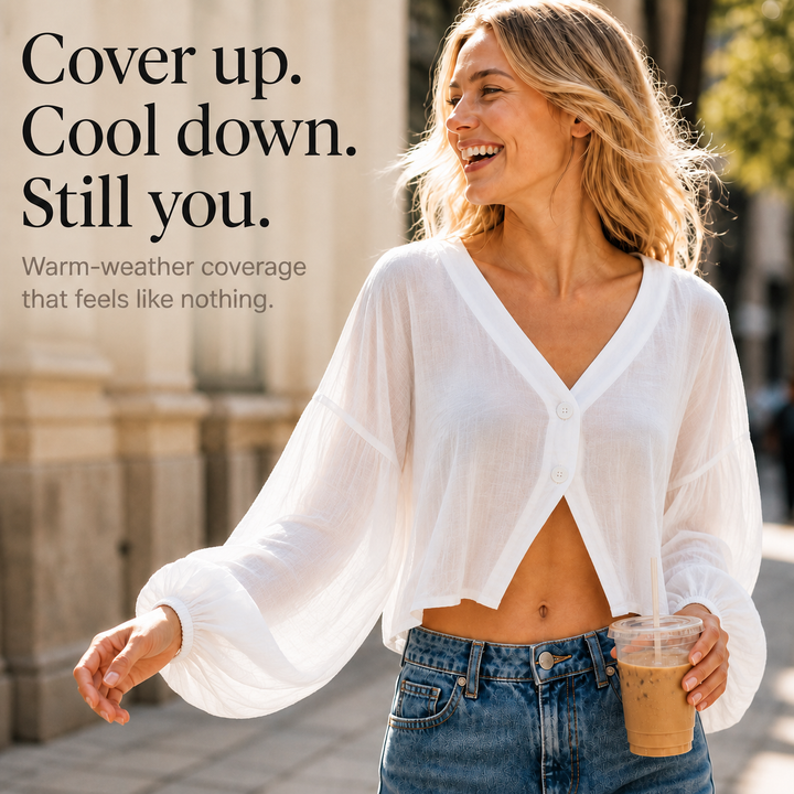 Cruvella Sheer Layer That Covers Arms Without The Heat - Elena Harper